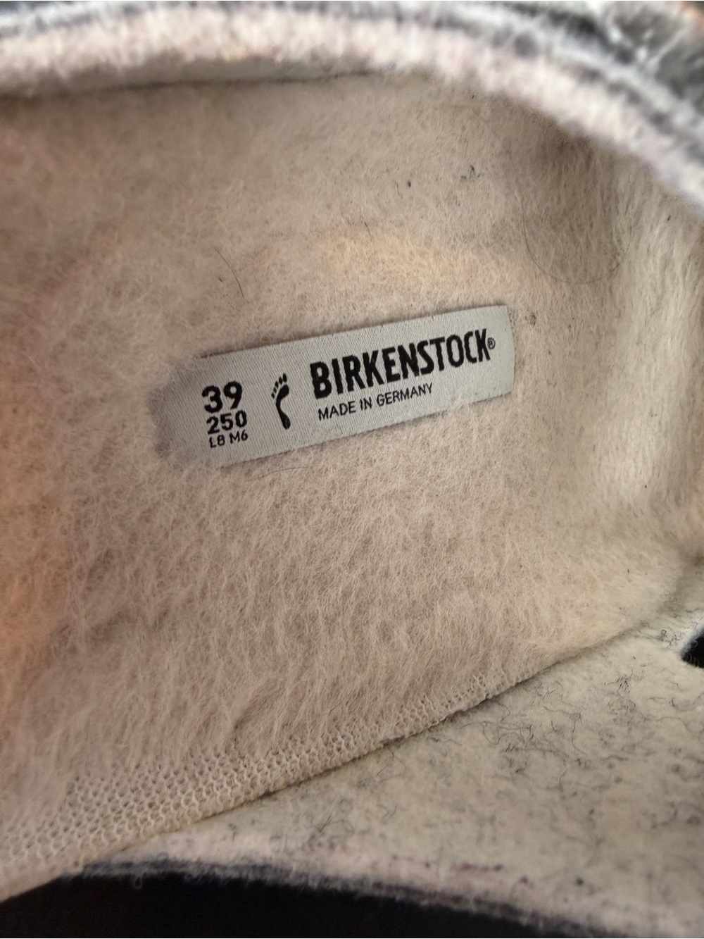 Birkenstock Arizona Happy Lamb Grey Wool Sandals - Picture 6 of 7